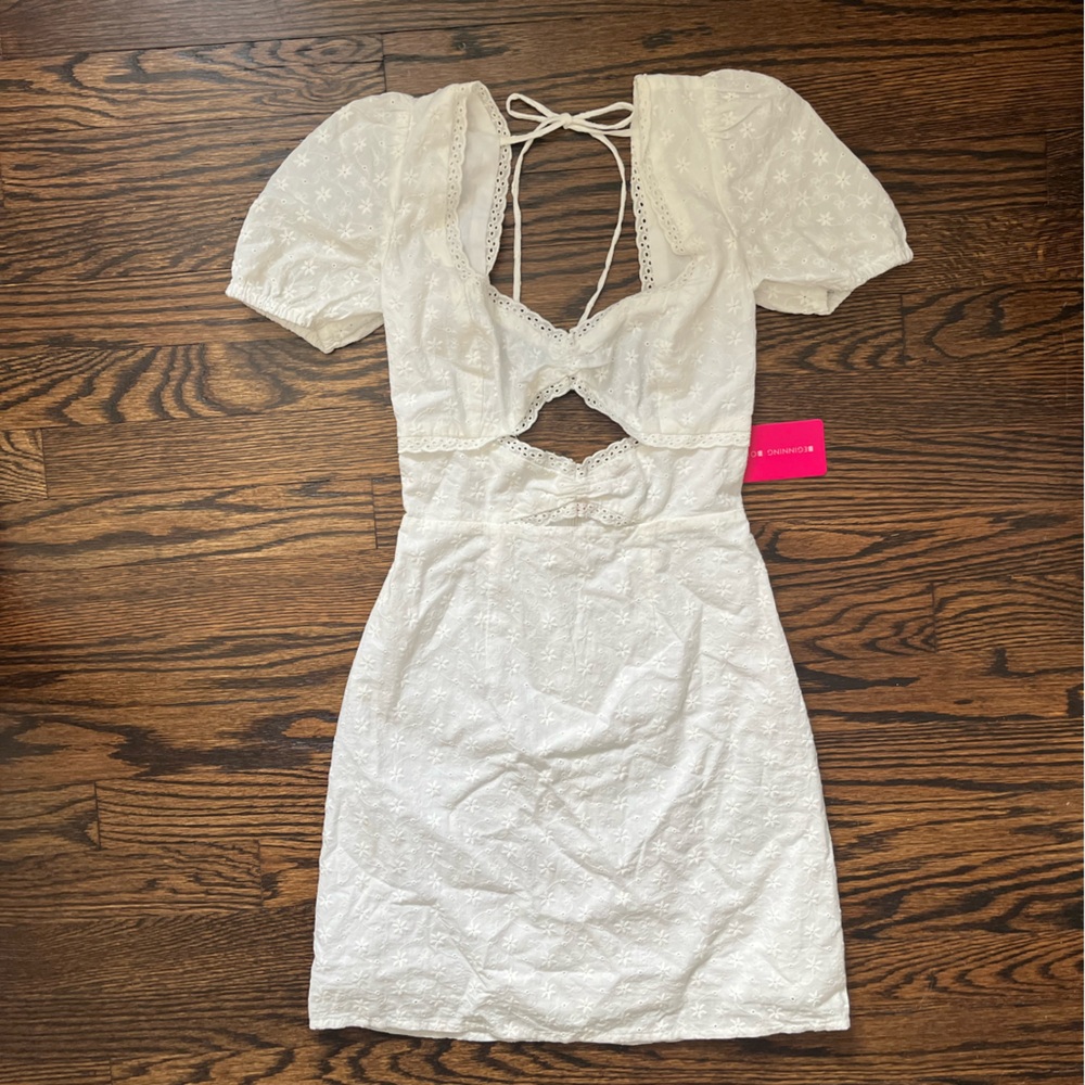 Beginning Boutique all mine white mini dress